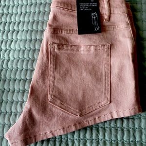 H&M pink high waisted denim shorts